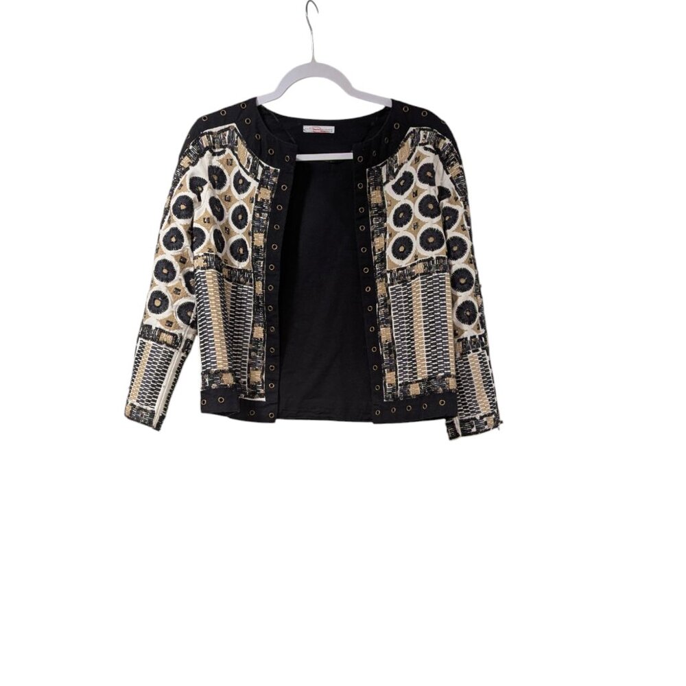 Zara Patchwork Embroidered Beaded Embellished Jac… - image 1